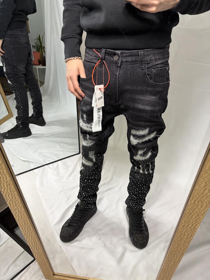 Jeans Negro Exclusivo con Piedras